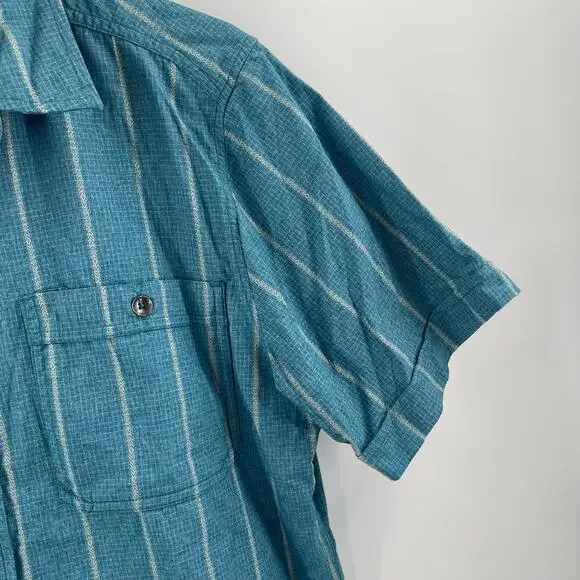ROYAL ROBBINS Shirt Size Medium Button Down NWT Vista Travel Vacation S/S Blue - Picture 8 of 15